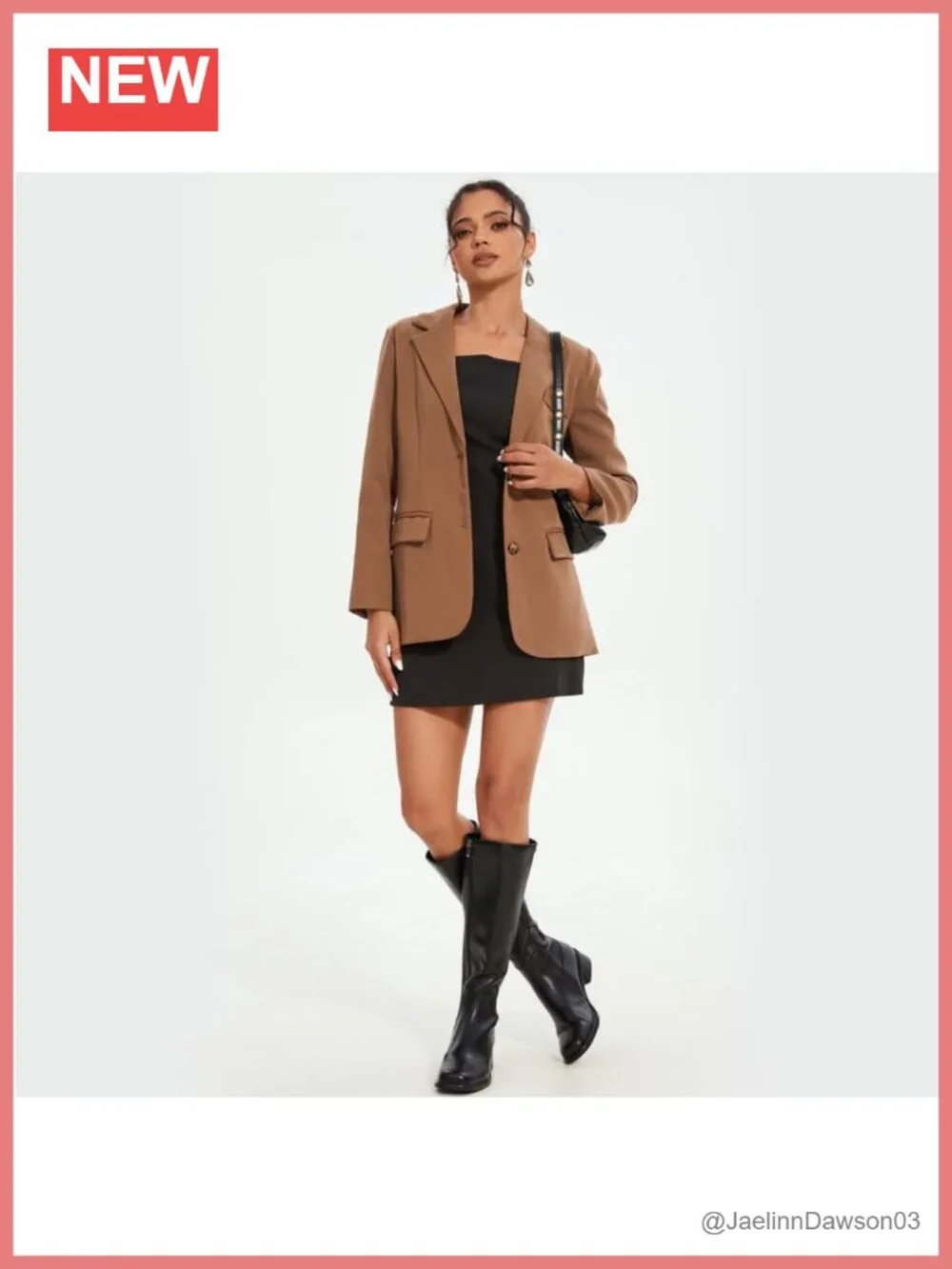 Women's Stretch Knee High Boots Block Low Heel Square Toe Zip Faux Leather